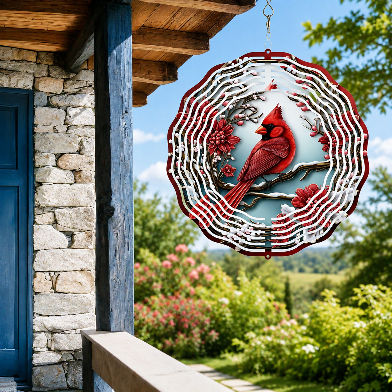 Cardinal Garden Wind Spinner